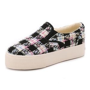 Superga Boucle Tweed Plaid Platform Sneakers Black Size 39.5 / US 8.5